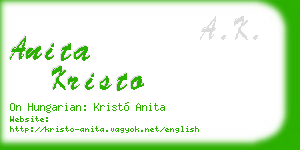 anita kristo business card