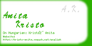 anita kristo business card